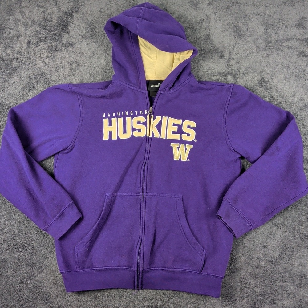 Washington Huskies Hoodie Large Purple Gen 2 NCAA Football Sports Full Zip